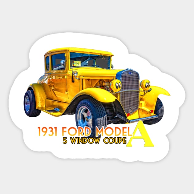 1931 Ford Model A 5 Window Coupe Sticker by Gestalt Imagery